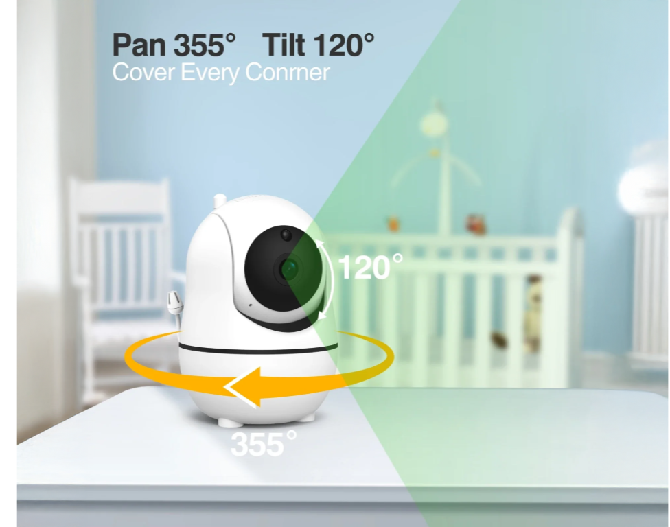 Wireless Babyvakt med Kamera Split Screen HD Babymonitor 7''