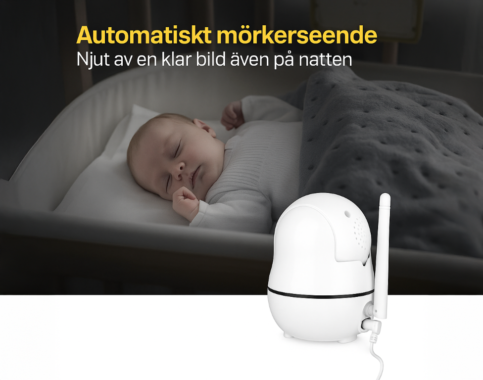 Wireless Babyvakt med Kamera Split Screen HD Babymonitor 7''