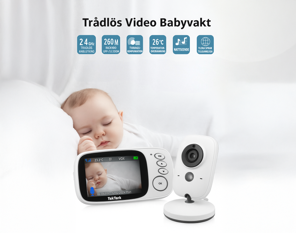 Trådlös videobabyvakt och barnvakt