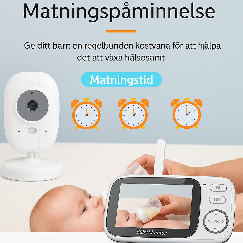 Trådlös babymonitor med mörkerseende och temperaturövervakning